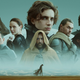 A poster featuring the cast of Warner Bros.' Dune, looking into the distance or directly at the viewer.